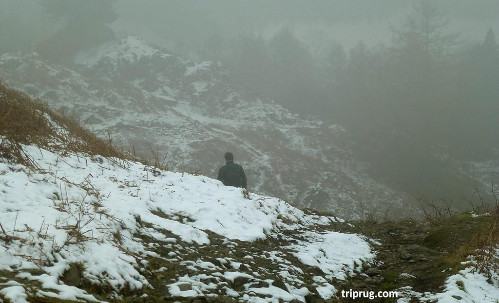 misty descend to valley