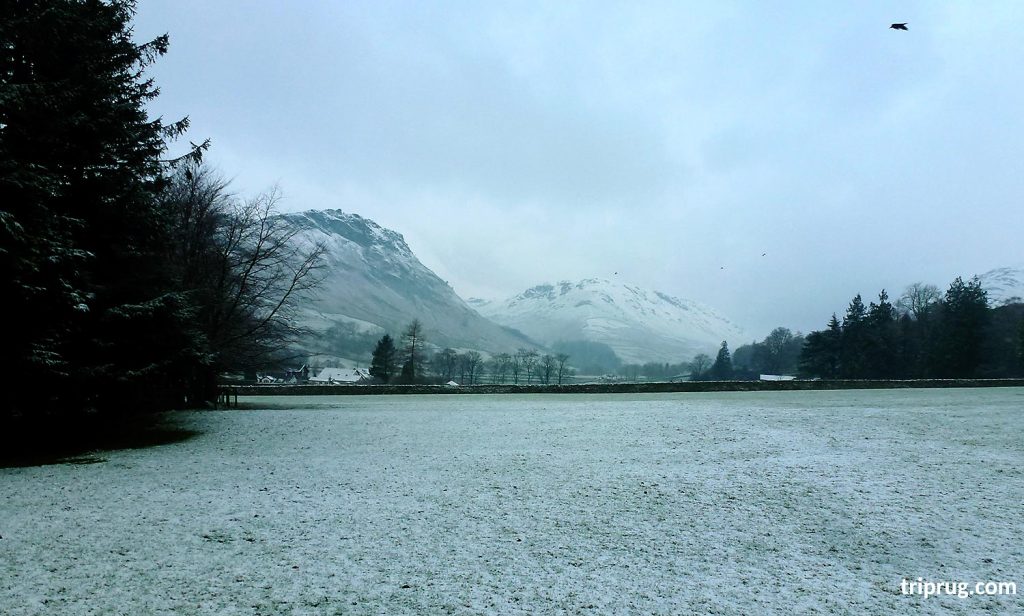 Helm Crag on snowy morning, Grasmere