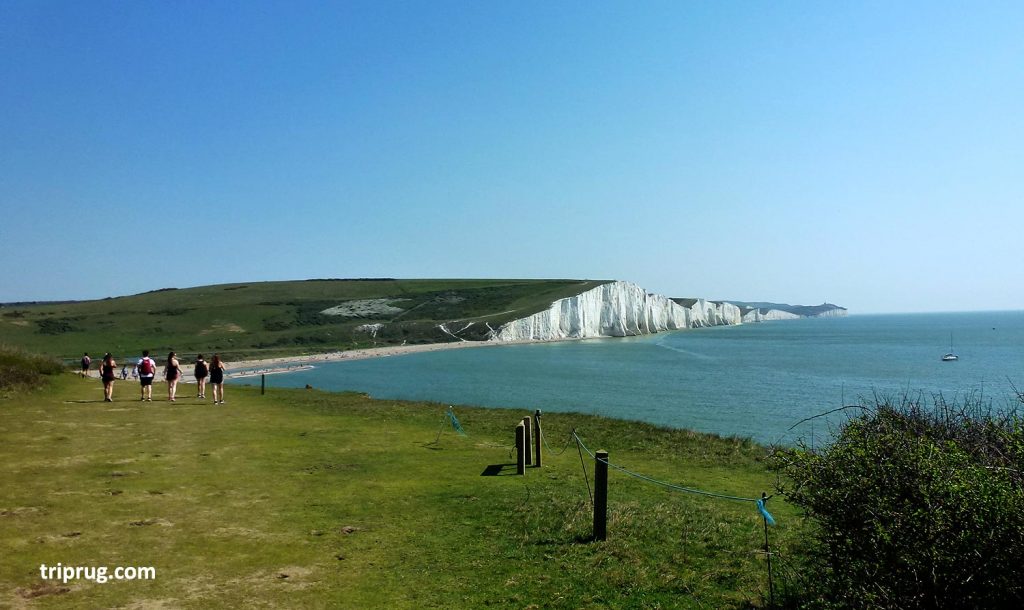 Amazing views over white cliffs of Seven Sisters